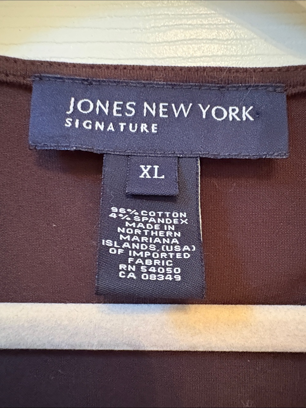 Size XL Jones New York Brown Sleeveless Twist-Front Tank with Ring Accent - Picture 2 of 3